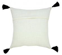 20" X 20" Off-White And Black 100% Cotton Geometric Zippered Pillow