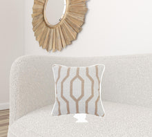 20" Black And White Cotton Geometric Throw Pillow
