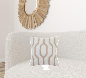 20" Black And White Cotton Geometric Throw Pillow
