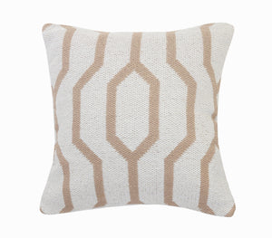 20" Black And White Cotton Geometric Throw Pillow