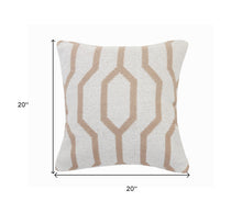 20" Black And White Cotton Geometric Throw Pillow