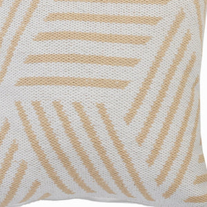 20" Black And White Cotton Geometric Throw Pillow