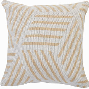 20" Black And White Cotton Geometric Throw Pillow
