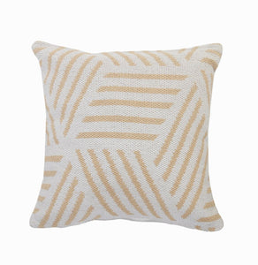 20" Black And White Cotton Geometric Throw Pillow