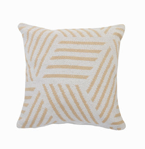 20" Black And White Cotton Geometric Throw Pillow