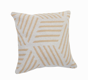 20" Black And White Cotton Geometric Throw Pillow