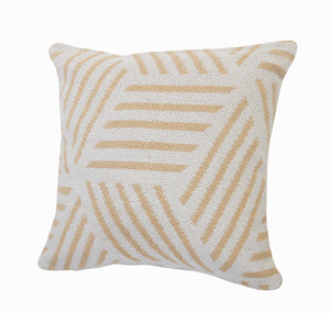 20" Black And White Cotton Geometric Throw Pillow