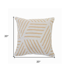 20" Black And White Cotton Geometric Throw Pillow