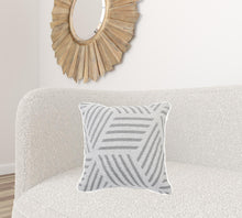 20" Black And White Cotton Geometric Throw Pillow