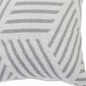 20" Black And White Cotton Geometric Throw Pillow