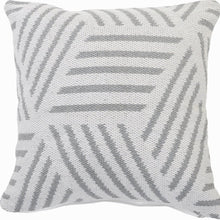 20" Black And White Cotton Geometric Throw Pillow