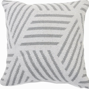 20" Black And White Cotton Geometric Throw Pillow