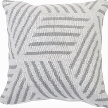 20" Black And White Cotton Geometric Throw Pillow