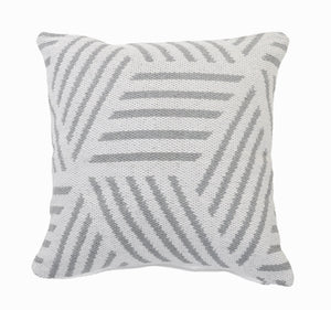 20" Black And White Cotton Geometric Throw Pillow