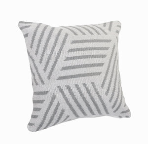 20" Black And White Cotton Geometric Throw Pillow
