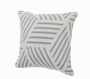 20" Black And White Cotton Geometric Throw Pillow