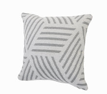20" Black And White Cotton Geometric Throw Pillow