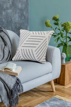 20" Black And White Cotton Geometric Throw Pillow
