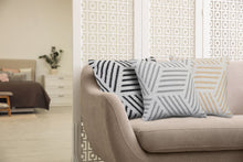 20" Black And White Cotton Geometric Throw Pillow