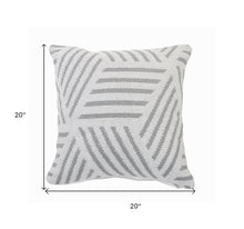 20" Black And White Cotton Geometric Throw Pillow