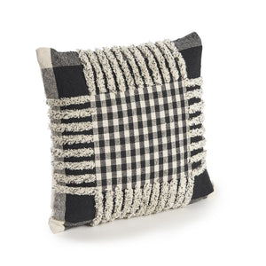 18" Black and Off White Throw Pillow
