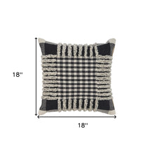 18" Black and Off White Throw Pillow