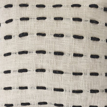 20" Black And Cream Cotton Geometric Throw Pillow with Tassels