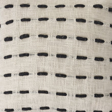 20" Black And Cream Cotton Geometric Throw Pillow with Tassels
