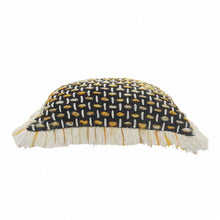 20" X 20" Black Gold And White Polyester And Cotton Blend Geometric Zippered Pillow