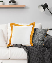 20" X 20" Gray And White 100% Cotton Geometric Zippered Pillow