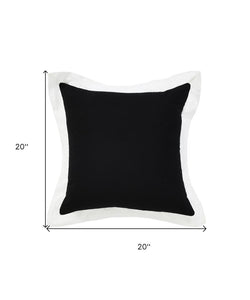 14" X 36" White And Icy Blue 100% Cotton Geometric Zippered Pillow