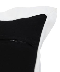14" X 36" White And Icy Blue 100% Cotton Geometric Zippered Pillow