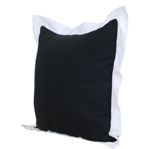 14" X 36" White And Icy Blue 100% Cotton Geometric Zippered Pillow