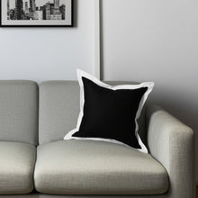 14" X 36" White And Icy Blue 100% Cotton Geometric Zippered Pillow