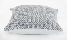 18" X 18" Navy And White 100% Cotton Geometric Zippered Pillow