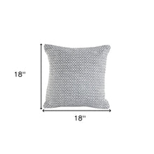18" X 18" Navy And White 100% Cotton Geometric Zippered Pillow