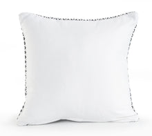 18" X 18" Navy And White 100% Cotton Geometric Zippered Pillow