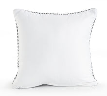 18" X 18" Navy And White 100% Cotton Geometric Zippered Pillow