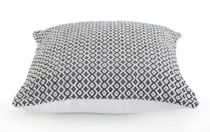 18" X 18" Navy And White 100% Cotton Geometric Zippered Pillow