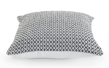 18" X 18" Navy And White 100% Cotton Geometric Zippered Pillow