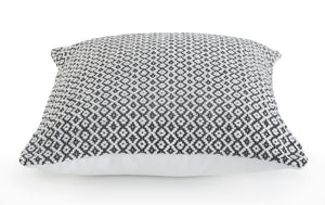18" X 18" Navy And White 100% Cotton Geometric Zippered Pillow