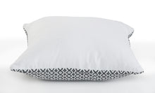 18" X 18" Navy And White 100% Cotton Geometric Zippered Pillow