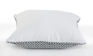 18" X 18" Navy And White 100% Cotton Geometric Zippered Pillow