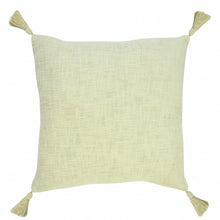 14" X 36" Beige Cotton Throw Pillow with Tassels