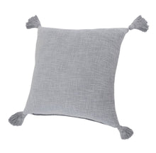14" X 36" Beige Cotton Throw Pillow with Tassels