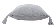 14" X 36" Beige Cotton Throw Pillow with Tassels