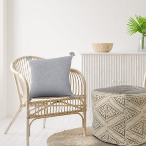 14" X 36" Beige Cotton Throw Pillow with Tassels
