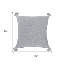 14" X 36" Beige Cotton Throw Pillow with Tassels