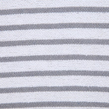 20" X 20" Light Gray And White 100% Cotton Striped Zippered Pillow