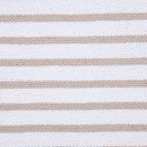 20" X 20" Light Gray And White 100% Cotton Striped Zippered Pillow